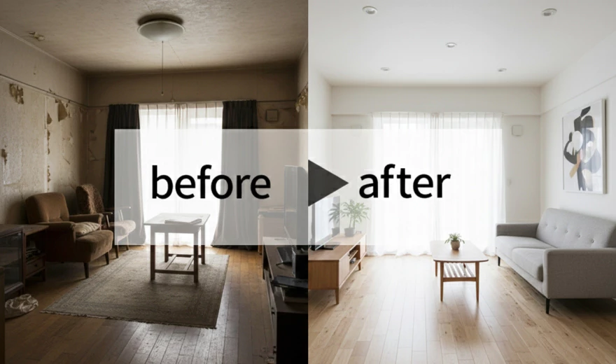 中古住宅のリノベーション・補修提案のビフォーアフター